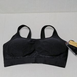 Truekind Daily Comfort Wirefree Shaper Bra With Extender NWT Black Size L